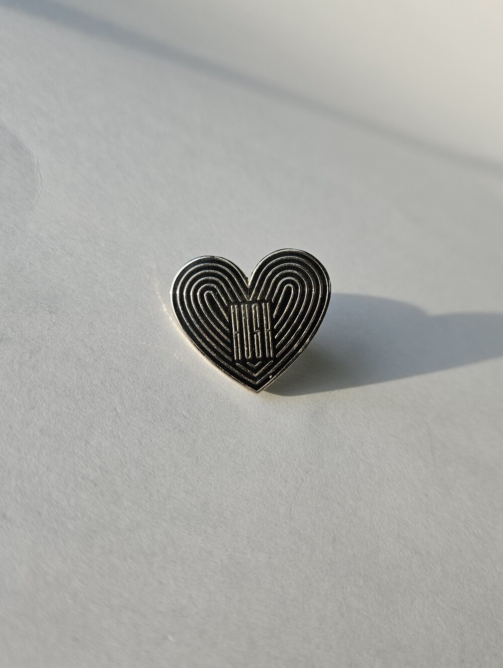Milk Makeup Kush Enamel Pin - Heart Shaped Black And Silver